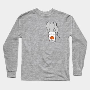 Small Vampire Elephant with Halloween Horror Card Long Sleeve T-Shirt